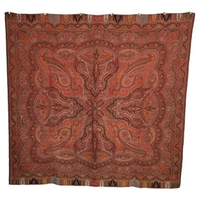 European Paisley Shawl with Quatrefoil Center