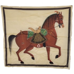 Indian Hand-Painted Panel with Horse