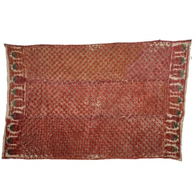 Indian Cotton Shawl with Chrysanthemum Motifs