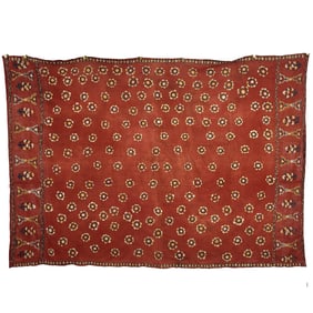 Indian Cotton Shawl with Bouquet Motifs