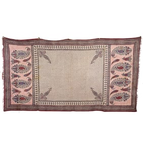 Qajar Persian Cotton Ghalamkar, Signed
