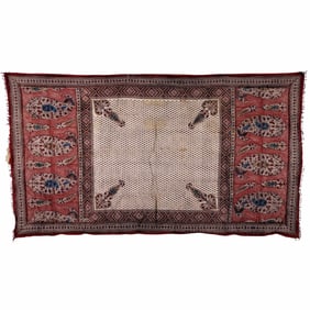 Persian Printed Cotton Textile with Boteh Design