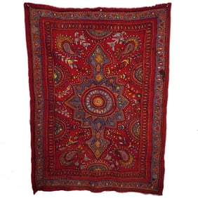 Kerman Persian Embroidered Wall Tapestry