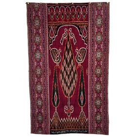 Persian Kashan Ikat Silk-velvet Panel
