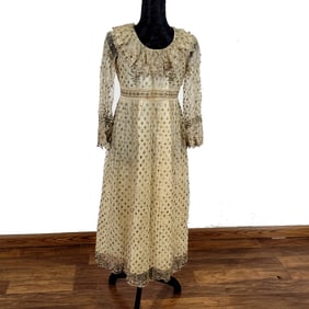 Persian Lace and Metal Thread Wedding Gown