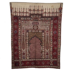 Large Indian Printed Cotton Kalamkar