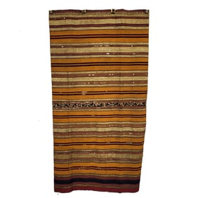 Sumatran Cotton Skirt with Gilt-Silver Metallic Embroidery