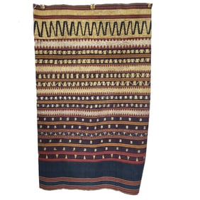 Sumatran Cotton Skirt with Metallic-Laden Embroidery