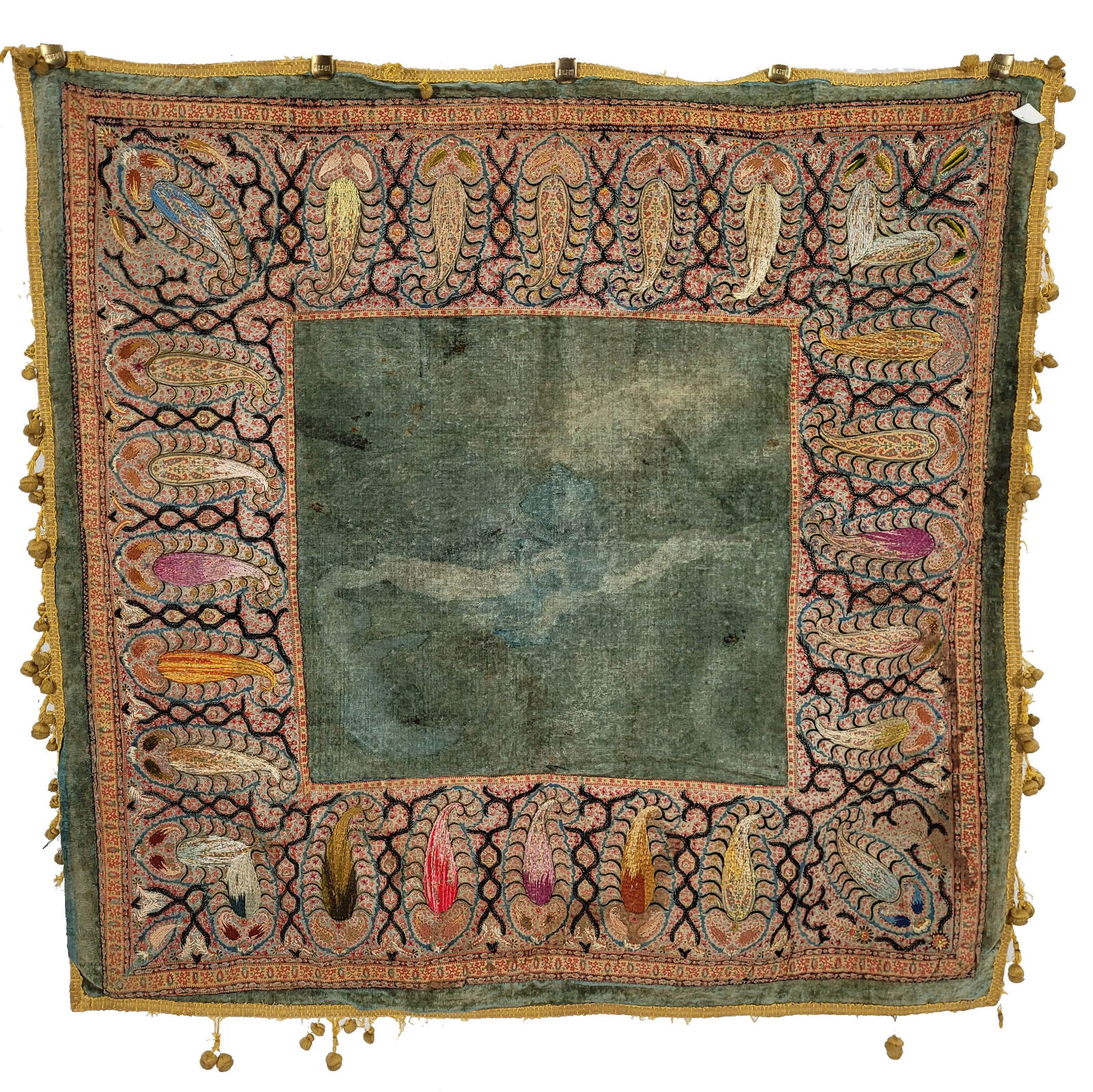 Indian Silk Embroidered Velvet Panel with Boteh Designs (1 of 4)