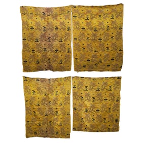 Lot of Four Early Chinese Silk Panels