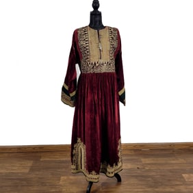 Ottoman Velvet Woman's Dress with Gold Embroidery