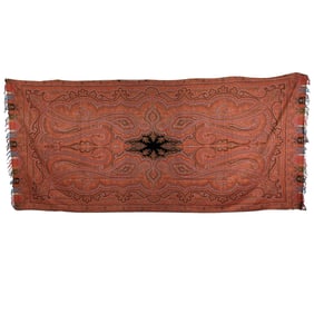 Long Signed European Paisley Shawl with Center Medallion