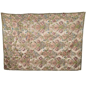 French Silk Brocade Floral Bedspread