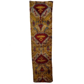 Central Asian Silk-Velvet Ikat Panel