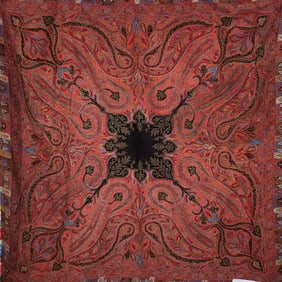 Kashmiri Shawl with Center Black Medallion