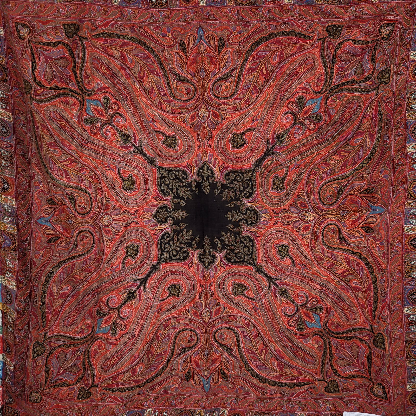 Kashmiri Shawl with Center Black Medallion (1 of 5)