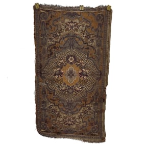 Continental/Ottoman Silk and Metal Embroidered Small Rug