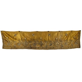 Ottoman Syrian Silk and Metal Thread Embroidered Panel