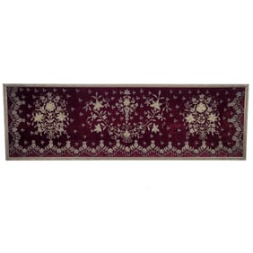 Persian Silver Embroidered Velvet Panel