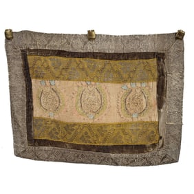 Turkish Silk and Metal Thread Embroidered Textile