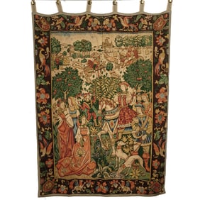 European Hanging Tapestry Depicting Medieval Hunting Scene