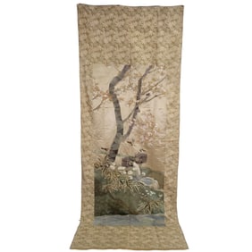 Large Japanese Embroidered Textile Panel