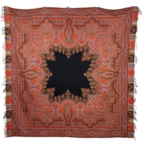 European Shawl with Star-Shaped Center Medallion