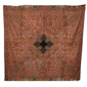 European Paisley Shawl with Black Cross Center