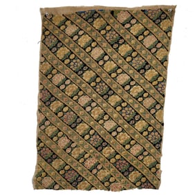 Persian Silk Embroidered Panel with Floral Designs