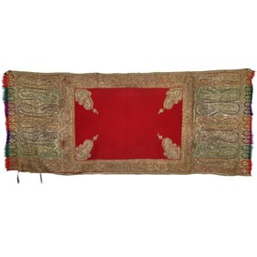 Kashmiri Embroidered Shawl with Heavy Metallic Thread