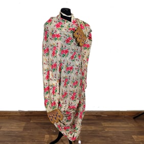 Albanian Floral Robe with Embroidered Cuffs