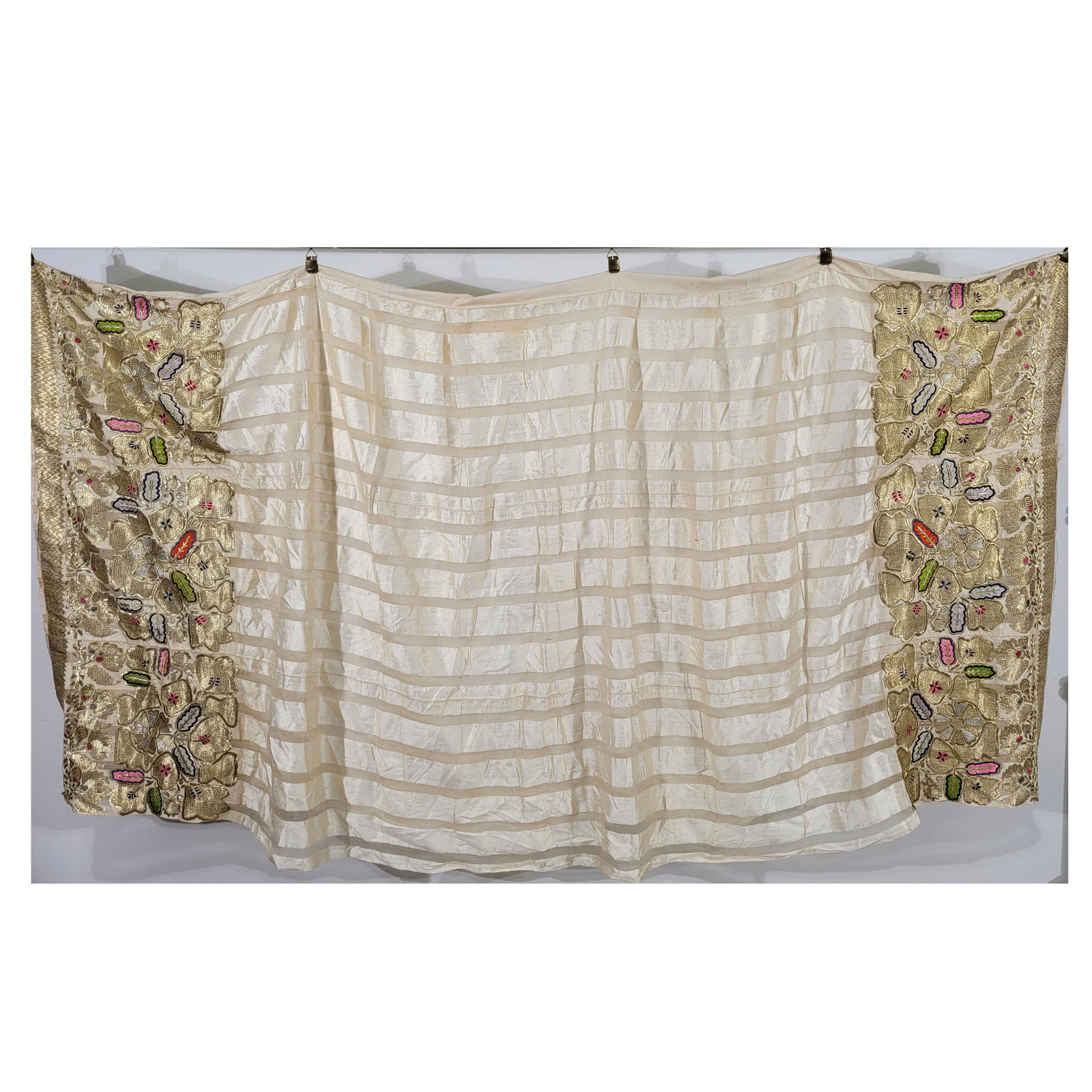East Asian Curtain withFloral Metal Thread Embroidery (1 of 6)