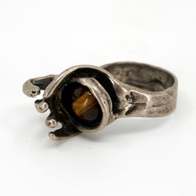 Israeli Sterling Silver Tiger Eye Ring