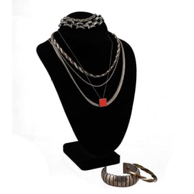 Mixed Lot of Silver Necklaces and Wrist Jewelry