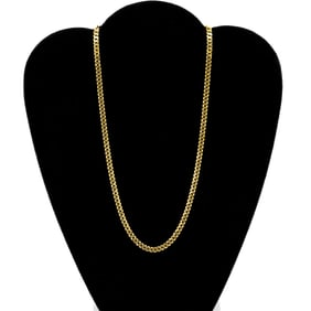 Italian 14 Kt Gold Flat Curb Link Necklace Chain