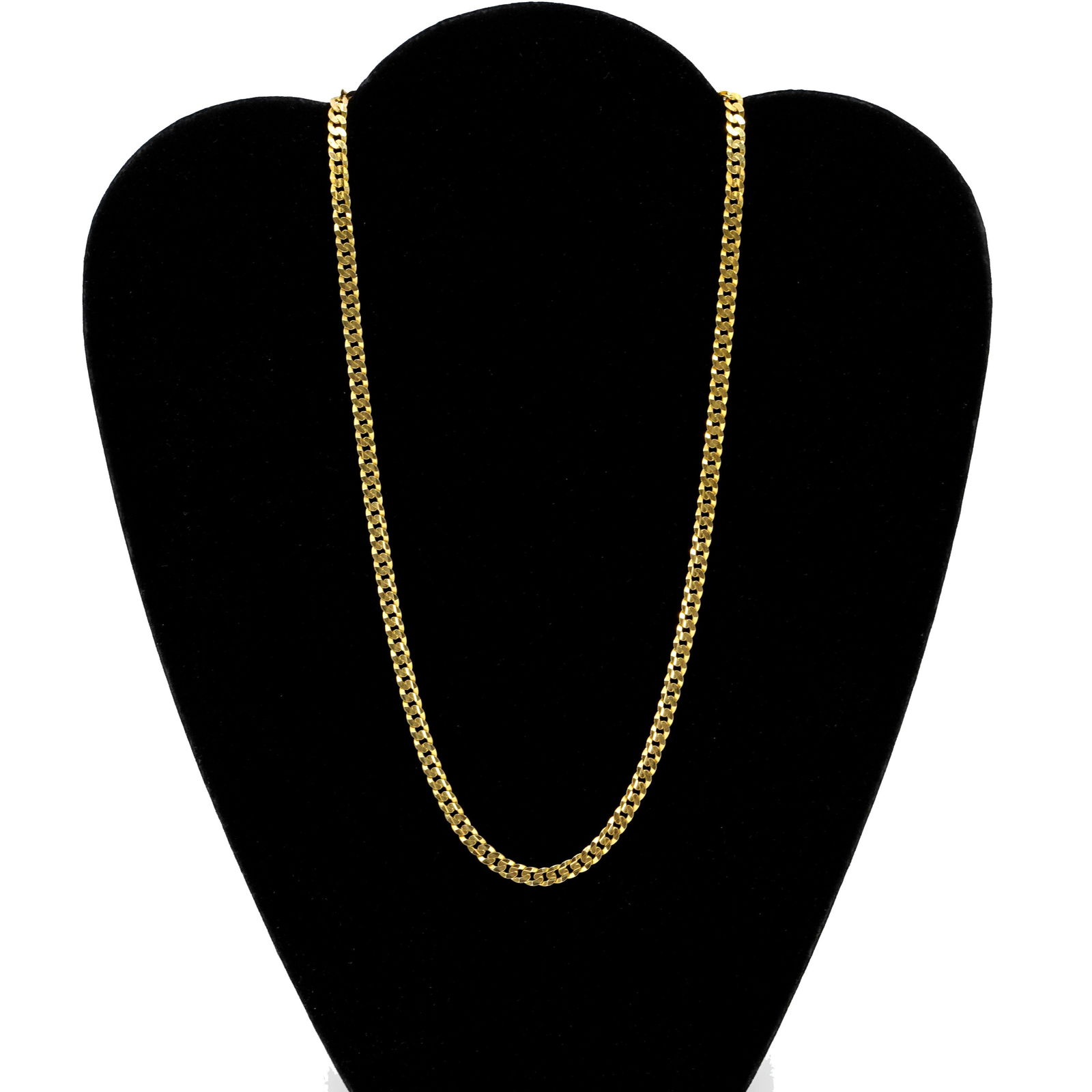 Italian 14 Kt Gold Flat Curb Link Necklace Chain (1 of 6)