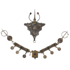 Moroccan Berber Silver Coined Bridal Headdress