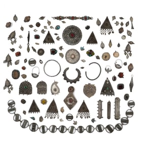 Mixed Lot of Turkoman and Near Eastern Silver Jewelry Findings