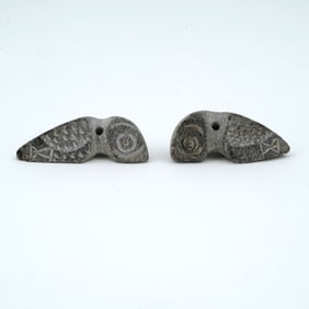 Ancient Athenian Soapstone Owl Earrings