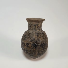 Early Iranian Blackware Pottery Grenade-Shaped Vessel