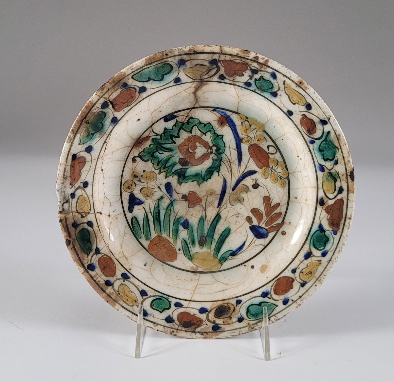 Kubachi Polychrome Pottery Dish (1 of 3)