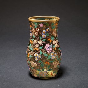 Moser Glass Enameled and Gilt Vase