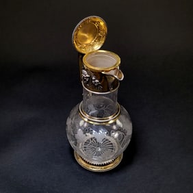 English Silver-Mounted Glass Claret Jug