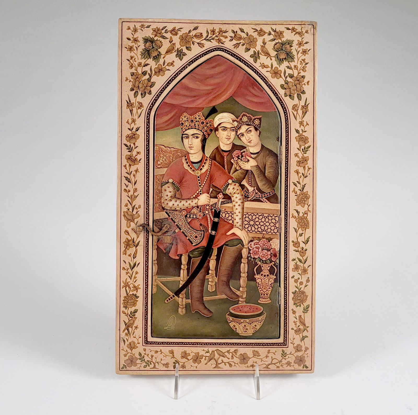 Persian Qajar-style Wooden Mirror Case (1 of 3)