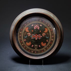 Indo-Kashmiri Lacquered Papier Mache Roundel