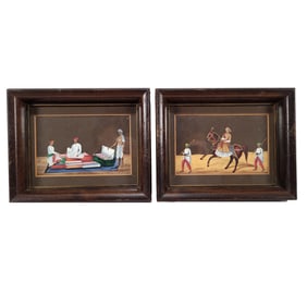 Pair of Gouache Anglo Indian Company School Miniatures