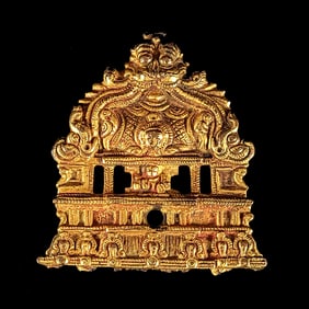 Indian Heavily Gilded Bronze Plaque