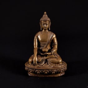 Nepali Gilded Brass Buddha Statue