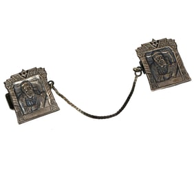 Middle Eastern Judaica Silver Tallit Clips