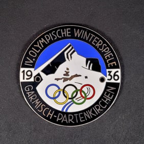 Silvered Bronze Winter Olympics Garmisch-Partenkirchen Badge